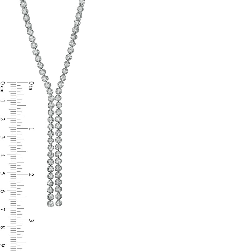 Main Image 4 of 4 CT. T.W. Diamond Double Row Y-Necklace in 10K White Gold - 17"