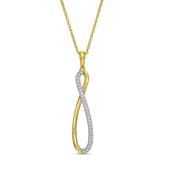 1/8 CT. T.w. Diamond Elongated Infinity Pendant in 10K Gold