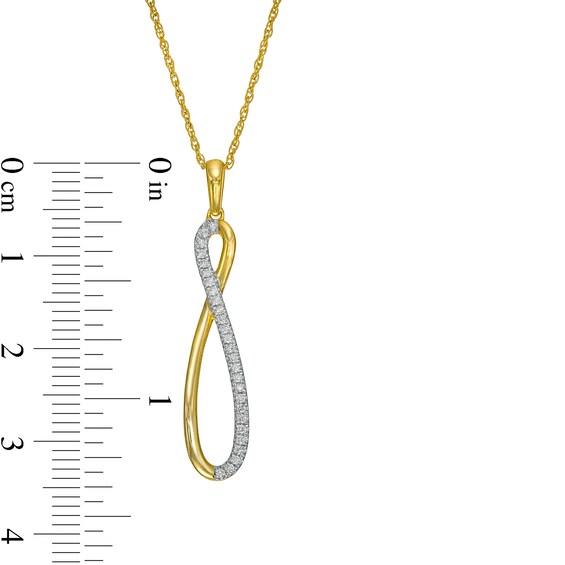 1/8 CT. T.w. Diamond Elongated Infinity Pendant in 10K Gold