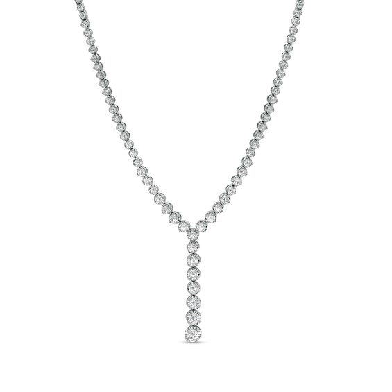 4 CT. T.w. Diamond Graduated "Y" Necklace in 10K White Gold â 17"