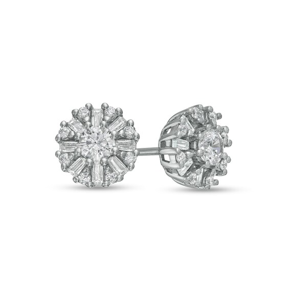 3/4 CT. T.w. Diamond Snowflake Stud Earrings in 10K White Gold