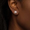 Thumbnail Image 2 of 3/4 CT. T.W. Cushion-Shaped Diamond Frame Stud Earrings in 10K White Gold