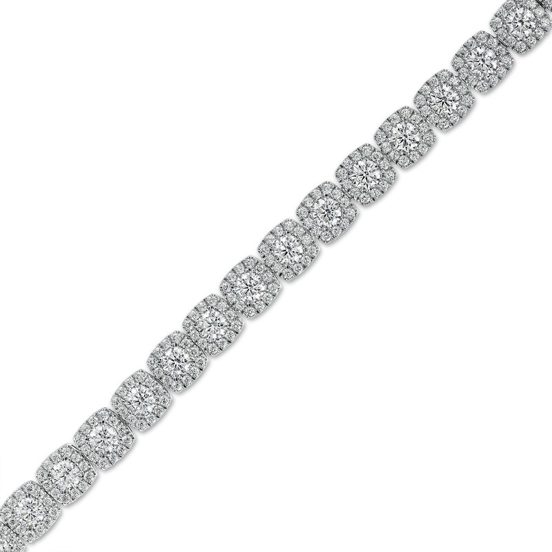 Main Image 1 of 10 CT. T.W. Composite Cushion-Shaped Diamond Line Bracelet in 10K White Gold