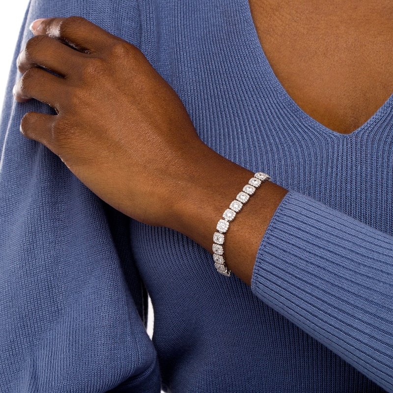 Main Image 2 of 10 CT. T.W. Composite Cushion-Shaped Diamond Line Bracelet in 10K White Gold