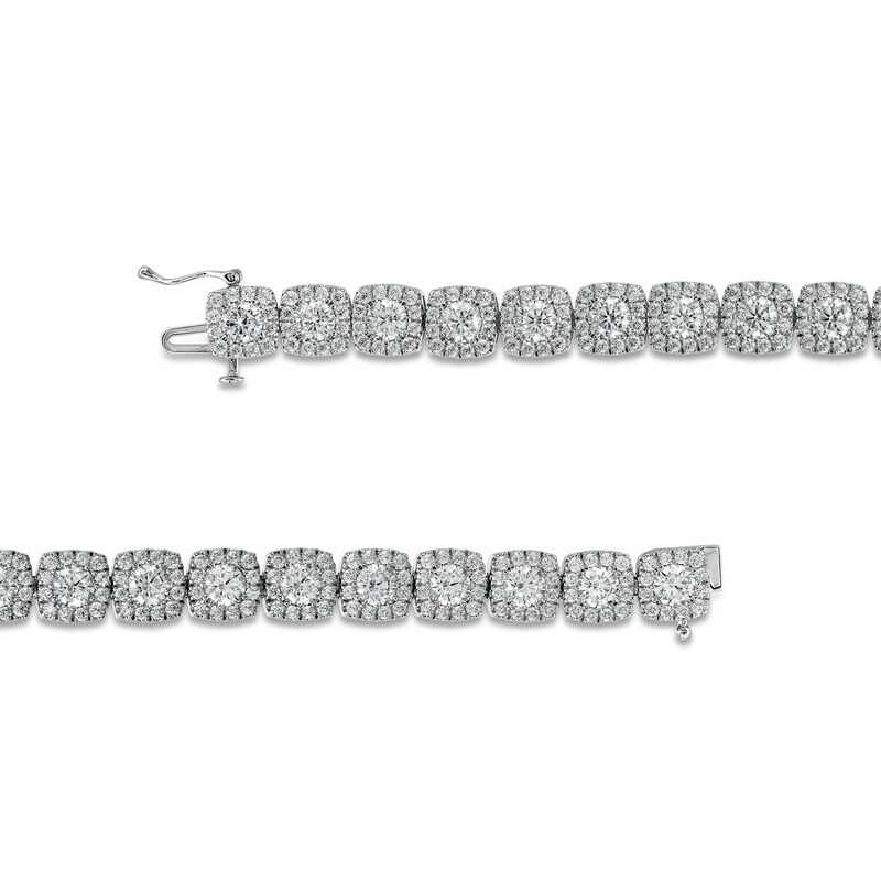 Main Image 3 of 10 CT. T.W. Composite Cushion-Shaped Diamond Line Bracelet in 10K White Gold