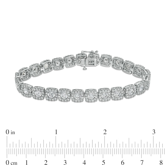 10 CT. T.w. Composite Cushion-Shaped Diamond Line Bracelet in 10K White Gold