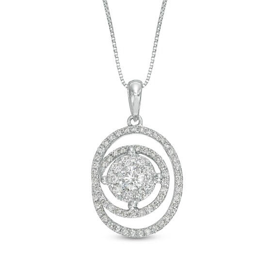 5/8 CT. T.w. Composite Diamond Spiral Pendant in 10K White Gold
