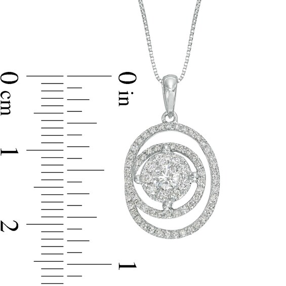 5/8 CT. T.w. Composite Diamond Spiral Pendant in 10K White Gold