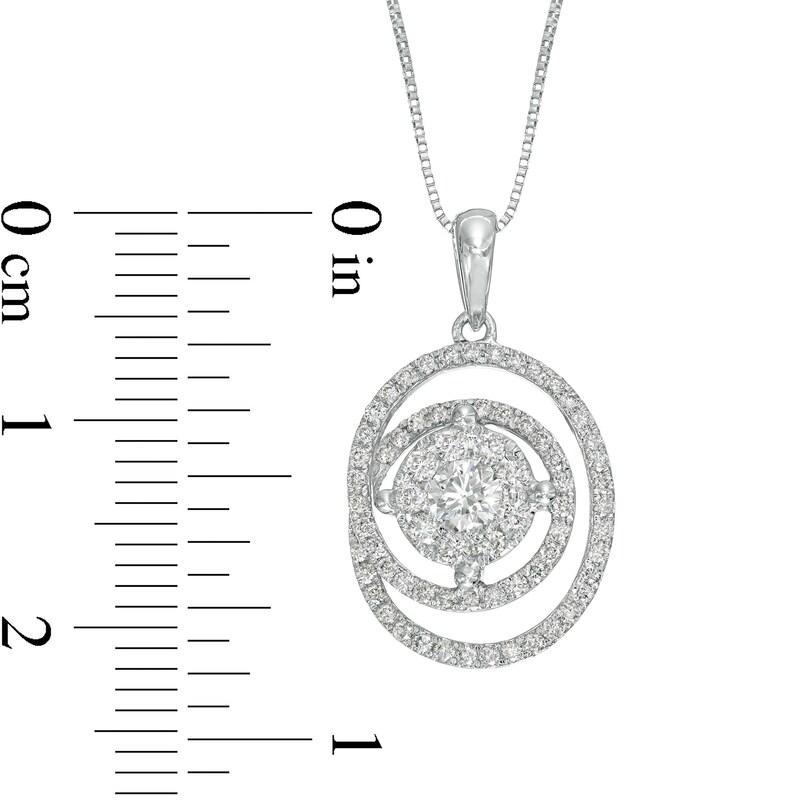 Main Image 3 of 5/8 CT. T.W. Composite Diamond Spiral Pendant in 10K White Gold