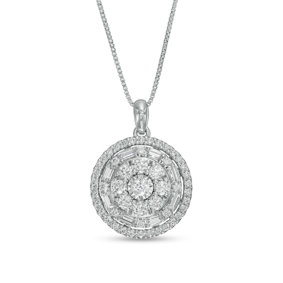 1 CT. T.w. Composite Diamond Pendant in 10K White Gold
