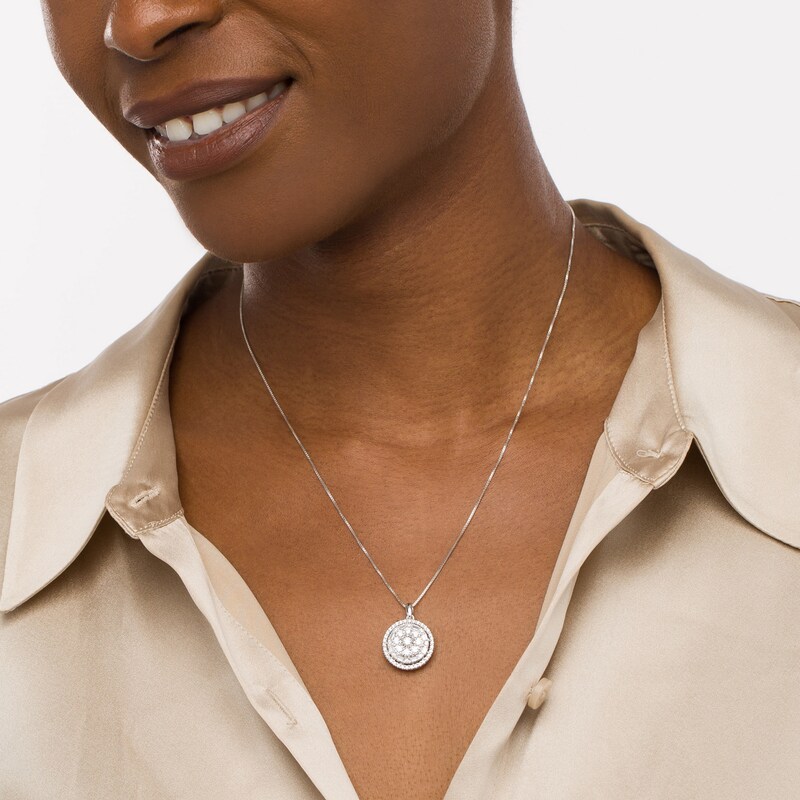 Main Image 2 of 1 CT. T.W. Composite Diamond Pendant in 10K White Gold