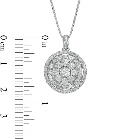 1 CT. T.w. Composite Diamond Pendant in 10K White Gold