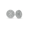 Thumbnail Image 0 of 1 CT. T.W. Multi-Diamond Double Frame Layered Stud Earrings in 10K White Gold