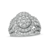 Thumbnail Image 1 of 3 CT. T.W. Multi-Diamond Swirl Crossover Split Shank Ring in 10K White Gold