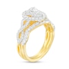 Thumbnail Image 3 of 1 CT. T.W. Pear-Shaped Diamond Double Frame Twist Shank Bridal Set in 14K Gold
