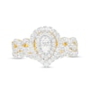 Thumbnail Image 4 of 1 CT. T.W. Pear-Shaped Diamond Double Frame Twist Shank Bridal Set in 14K Gold
