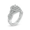 Thumbnail Image 2 of 1 CT. T.W. Princess-Cut Diamond Double Frame Twist Shank Bridal Set in 14K White Gold