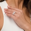 Thumbnail Image 2 of 1 CT. T.W. Oval Diamond Double Frame Twist Shank Bridal Set in 14K White Gold