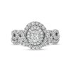 Thumbnail Image 4 of 1 CT. T.W. Oval Diamond Double Frame Twist Shank Bridal Set in 14K White Gold