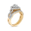 Thumbnail Image 3 of 1 CT. T.W. Oval Diamond Double Frame Twist Shank Bridal Set in 14K Gold