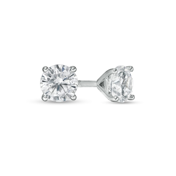 1/ CT. T.w. Certified Lab-Grown Diamond Solitaire Stud Earrings in 14K White Gold (F/Si2