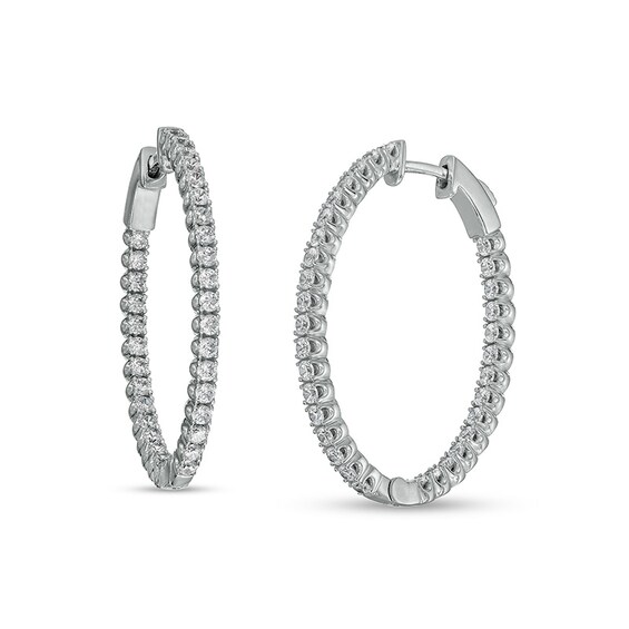 3 CT. T.w. Diamond Inside-Out Hoop Earrings in 10K White Gold