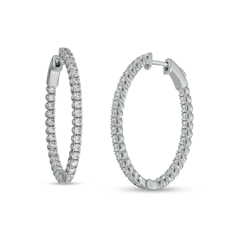 3 CT. T.W. Diamond Inside-Out Hoop Earrings in 10K White Gold