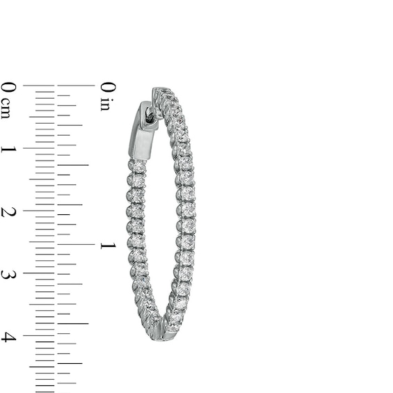 3 CT. T.w. Diamond Inside-Out Hoop Earrings in 10K White Gold