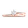 Thumbnail Image 3 of 1/15 CT. T.W. Diamond Bypass Flower Promise Ring in Sterling Silver with Rose Rhodium