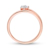 Thumbnail Image 4 of 1/15 CT. T.W. Diamond Bypass Flower Promise Ring in Sterling Silver with Rose Rhodium