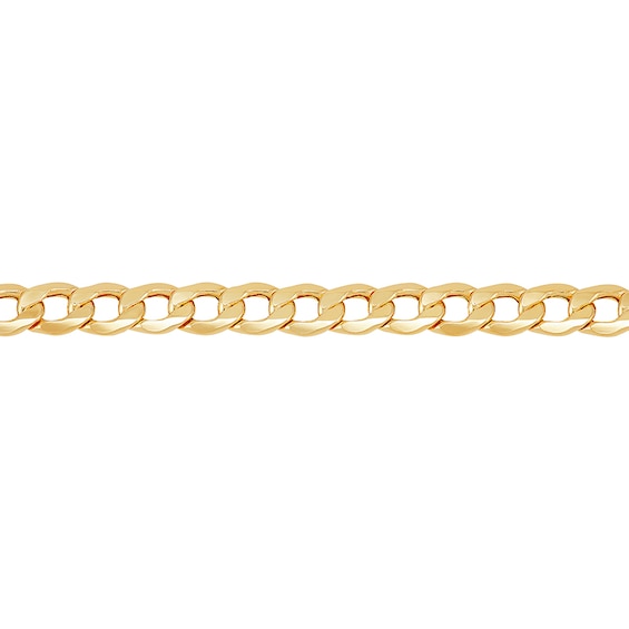 7.0mm Curb Chain Bracelet in Hollow 14K Gold - 9"