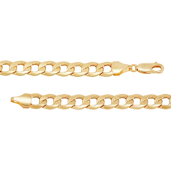 7.0mm Curb Chain Bracelet in Hollow 14K Gold - 9"