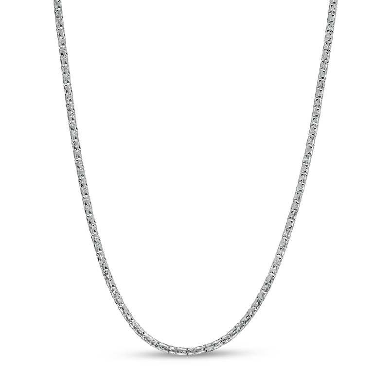 1.2mm Diamond-Cut Round Box Chain Necklace in Hollow 14K White Gold - 18"