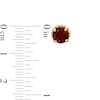 Thumbnail Image 3 of 6.0mm Garnet Solitaire Rope-Textured Frame Stud Earrings in Sterling Silver and 10K Gold
