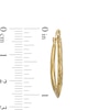 Thumbnail Image 3 of 26.06mm Diamond-Cut Knife Edge Tube Oval Hoop Earrings in 10K Gold