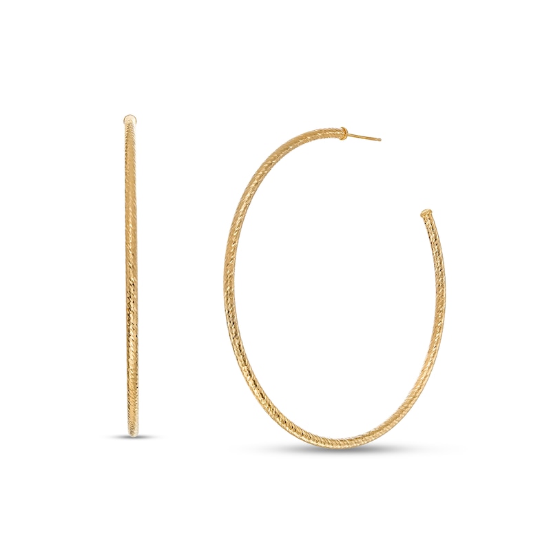 60.0mm Diamond-Cut Hoop Earrings in 14K Gold