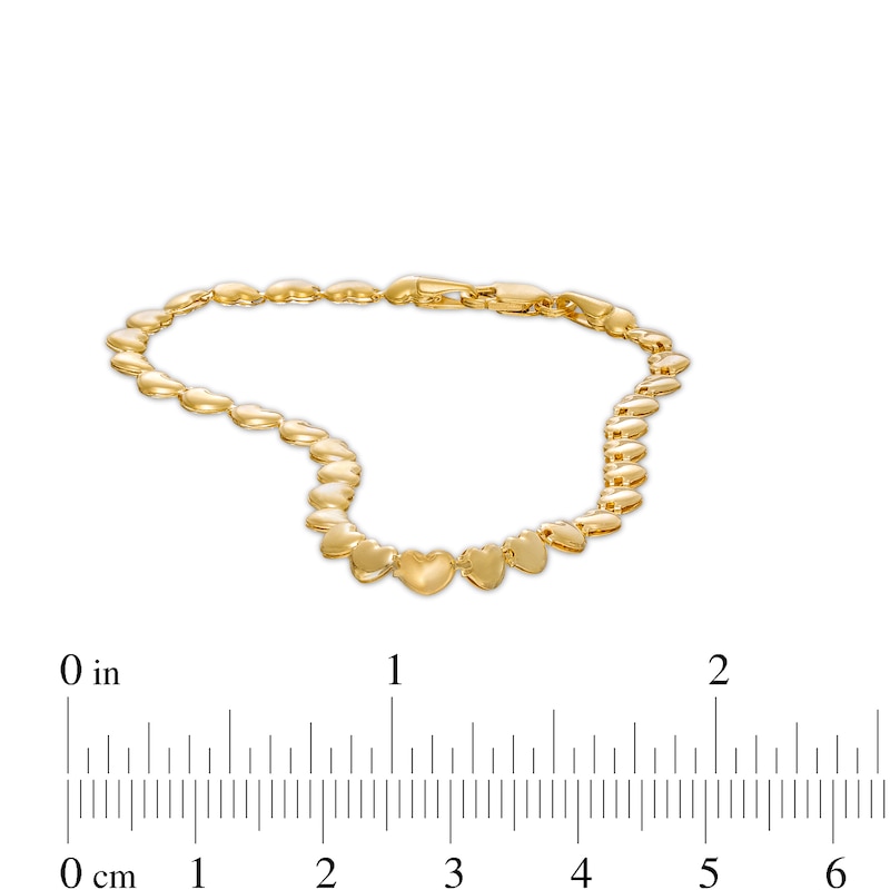 Main Image 4 of Mini Puff Hearts Stampato Bracelet in 10K Gold - 7.25"