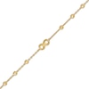 Thumbnail Image 0 of Diamond-Cut Infinity and Brilliance Bead Station Bracelet in 10K Gold - 7.5"