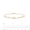 Thumbnail Image 3 of Diamond-Cut Infinity and Brilliance Bead Station Bracelet in 10K Gold - 7.5"