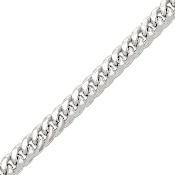 Men's 7.4mm Cuban Curb Chain Necklace in Hollow 10K White Gold - 22"