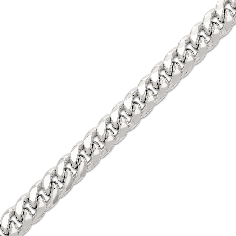 Men's 7.4mm Cuban Curb chain Necklace in Hollow 10K White Gold - 22"
