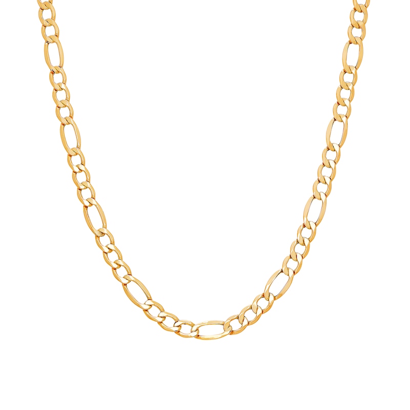 Men's 5.8mm Figaro Chain Necklace in Hollow 14K Gold - 26"