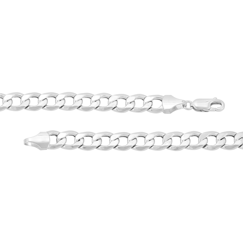 Men's 7.0mm Curb Chain Necklace in Hollow 14K White Gold - 22"