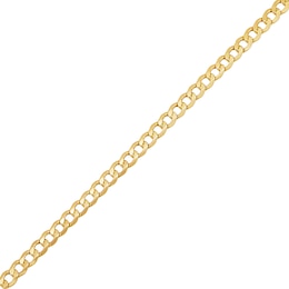 7.0mm Curb Chain Bracelet in Hollow 14K Gold - 9"