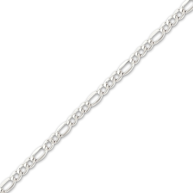 Men's 5.8mm Figaro Chain Necklace in Hollow 14K White Gold - 22"