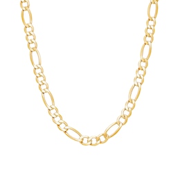 Men's 7.2mm Semi-Solid Figaro Chain Necklace in 14K Gold - 24&quot;