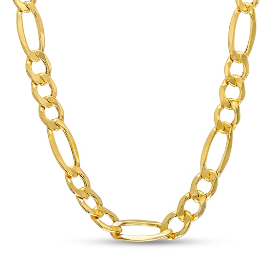 Men's 7.2mm Figaro Chain Necklace in Hollow 14K Gold