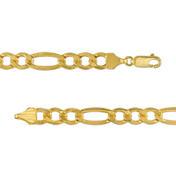 Men's 7.2mm Figaro Chain Necklace in Hollow 14K Gold