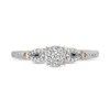 Thumbnail Image 4 of Enchanted Disney Tiana 1/5 CT. T.W. Diamond Frame Loop Shank Promise Ring in Sterling Silver and 10K Gold - Size 7