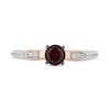 Thumbnail Image 4 of Enchanted Disney Snow White 5.0mm Garnet and 1/5 CT. T.W. Diamond Bow Promise Ring in Sterling Silver and 10K Rose Gold